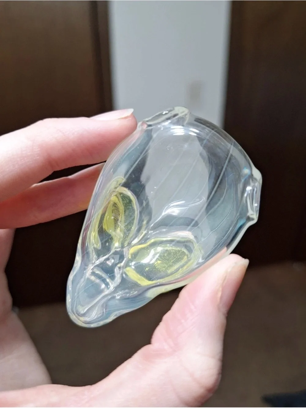 Handmade Blown Glass Alien Head Pendant – Custom Art Glass